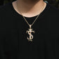 TS Cross Cz Pendant Necklace