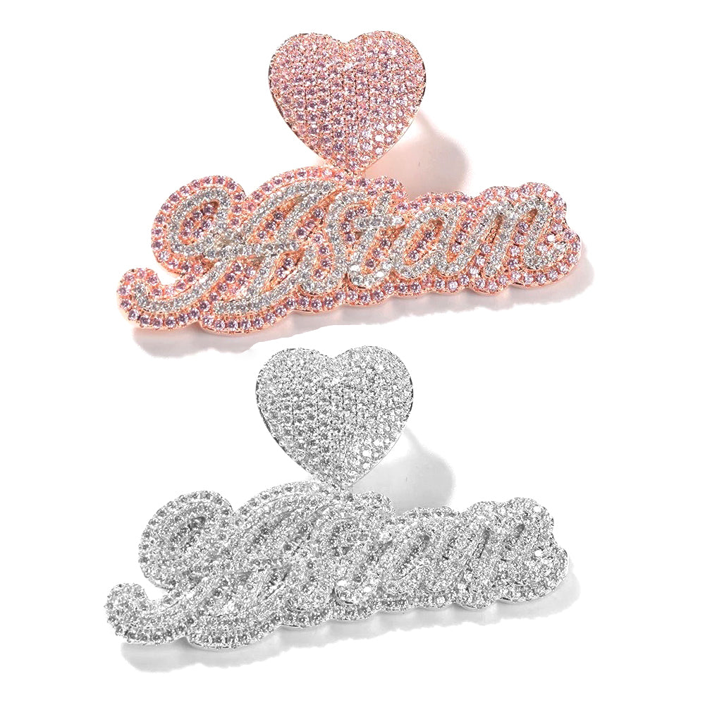 ਕਸਟਮ ਛੋਟੇ ਆਕਾਰ ਦੇ ਦੋ ਟੋਨ ਬਲਿੰਗ ਅੱਖਰ ਨਾਮ ਪੈਂਡੈਂਟ