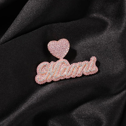 ਕਸਟਮ ਛੋਟੇ ਆਕਾਰ ਦੇ ਦੋ ਟੋਨ ਬਲਿੰਗ ਅੱਖਰ ਨਾਮ ਪੈਂਡੈਂਟ