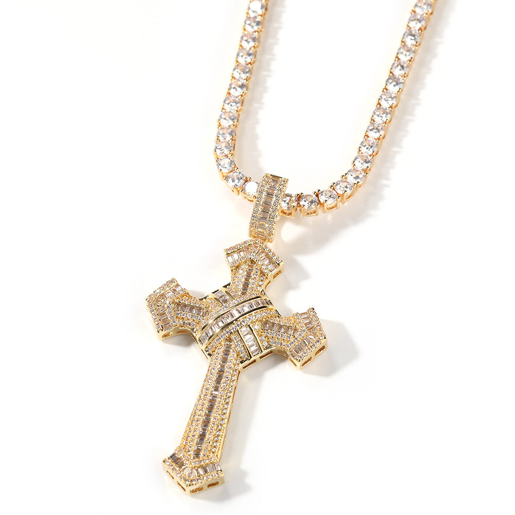 baguette cross pendant charms