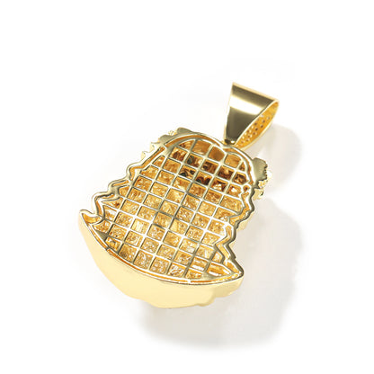 ਆਈਸਡ ਆਊਟ Cz ਚਾਰ ਪੱਤਿਆਂ ਦਾ ਤਾਜ ਯਿਸੂ ਦਾ ਪੋਰਟਰੇਟ ਪੈਂਡੈਂਟ