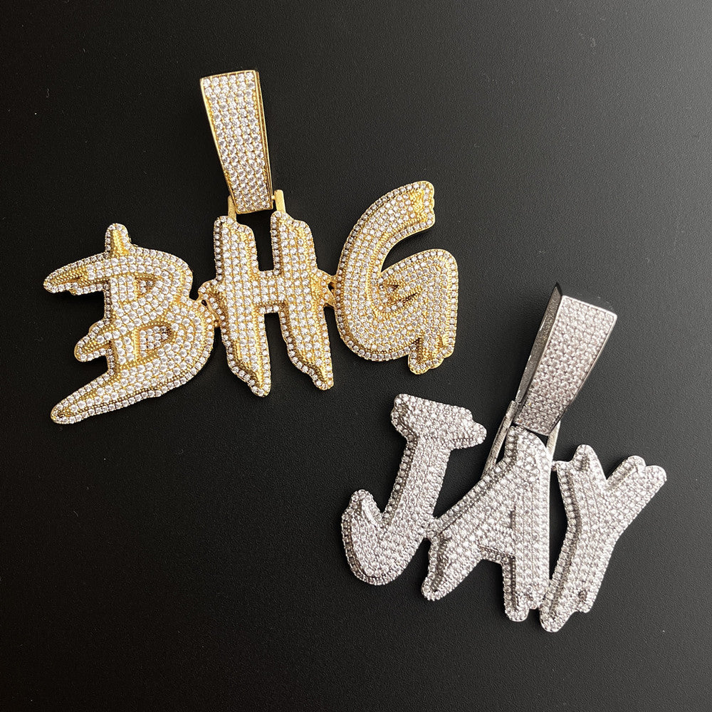 ਕਸਟਮ 2 ਲੇਅਰ ਡਬਲ ਪਲੇਟਿਡ ਨੇਮ ਚਾਰਮ ਪੈਂਡੈਂਟ