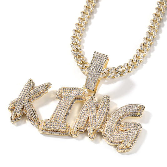 Pendentif personnalisé à double couche avec nom plaqué