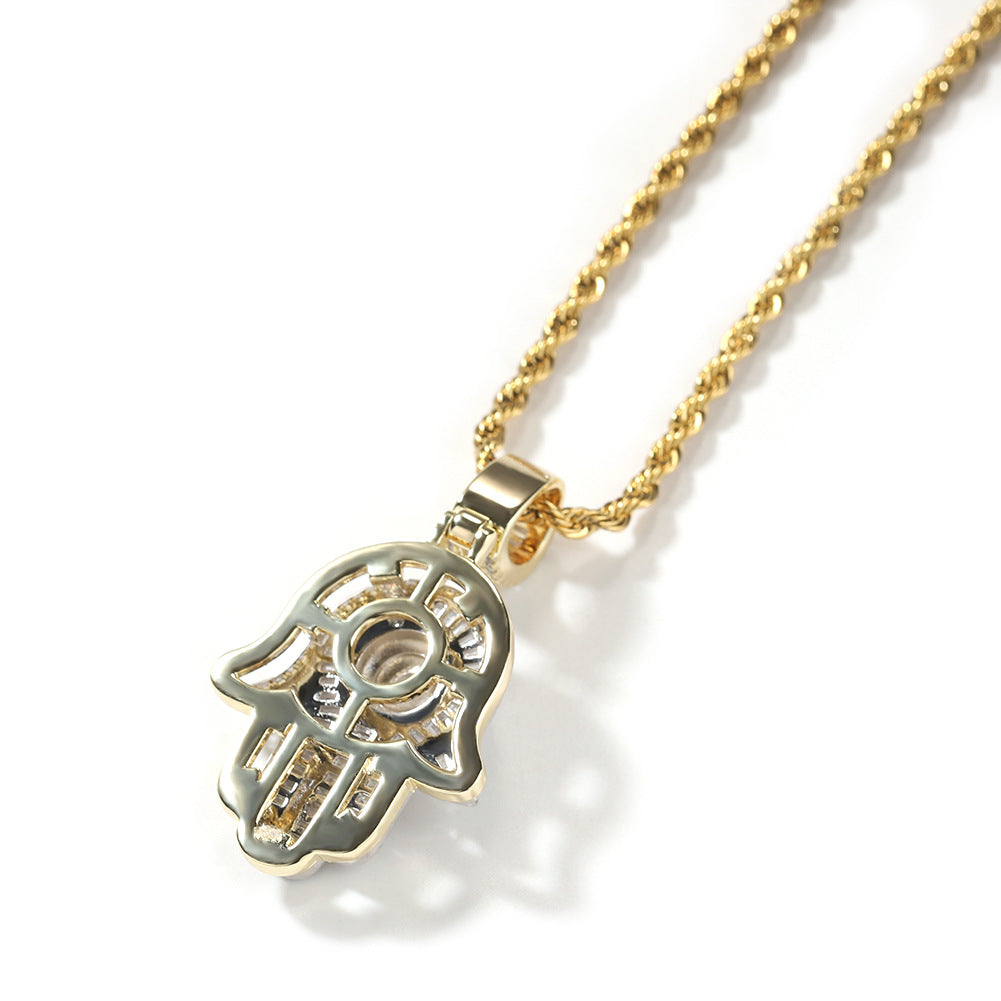 Double Layer Hamsa Hand Charms Pendant