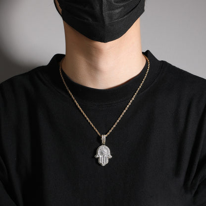 Pendentif double couche en forme de main de Fatima