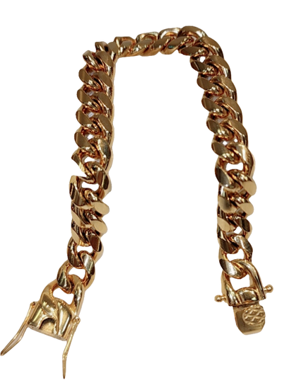 Bracelet à maillons cubains en acier inoxydable