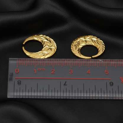 Boucles d'oreilles Nattiyan sablées en étoile, argent véritable et or 24 carats