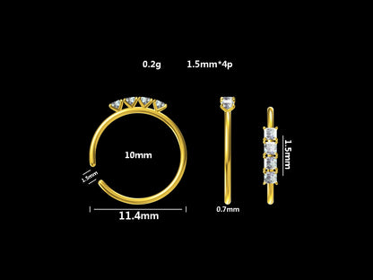 14k ਸੋਨੇ ਦੀ ਨੱਕ ਦੀ ਅੰਗੂਠੀ