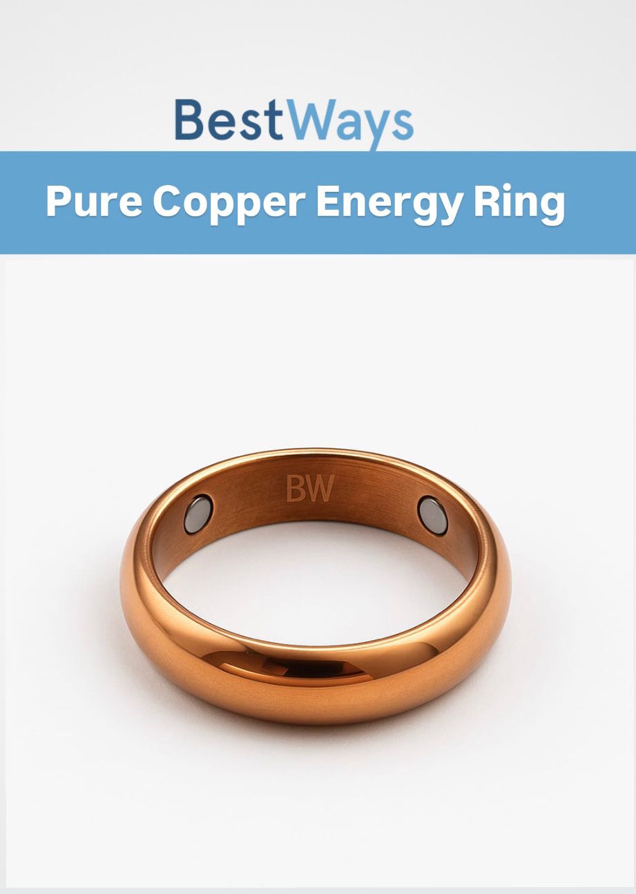 Discover timeless style and natural wellness with the BestWays Magnetic Energy Ring. Crafted from durable stainless steel with a smooth rose gold finish, this unisex band features two therapeutic magnets to support energy balance, reduce stress, and improve circulation. Lightweight, stylish, and perfect for everyday wear.