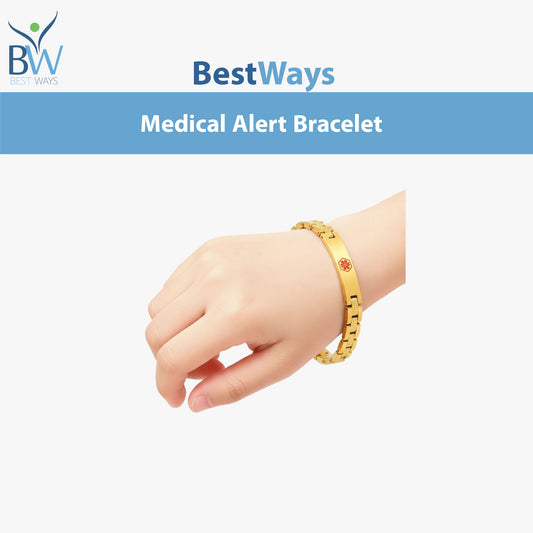 Unisex Medical Alert Bracelet – Best Weis | Luxurious Gold-Tone Design
