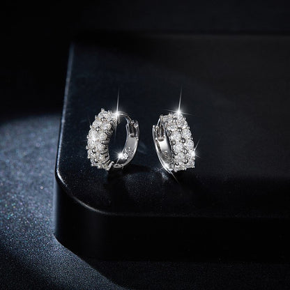 Boucles d'oreilles créoles en argent véritable et moissanite