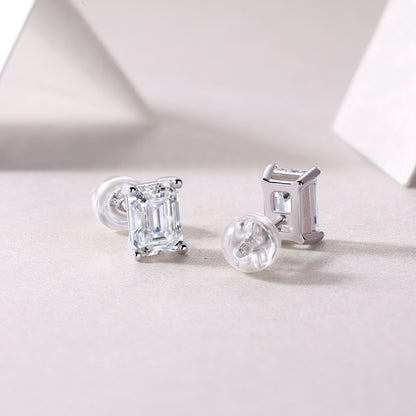 Clous d'oreilles en argent véritable et moissanite