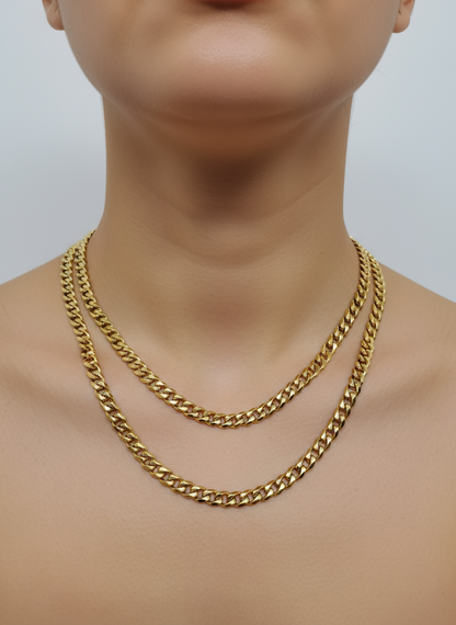 Miami cuban link gold plated unisex chain