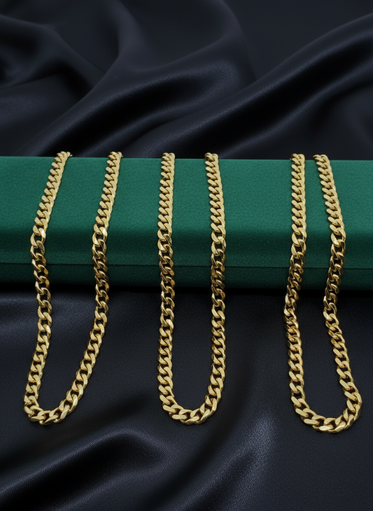 ਮਿਆਮੀ ਕਿਊਬਨ ਲਿੰਕ ਗੋਲਡ ਪਲੇਟਿਡ ਯੂਨੀਸੈਕਸ ਚੇਨ