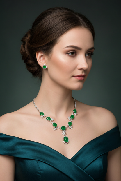 Real Jade Gold Plated Set