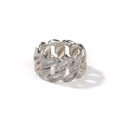 ਬਲਿੰਗ ਆਈਸਡ ਆਊਟ cz ਪੁਰਸ਼ਾਂ ਦੀ ਮਿਆਮੀ ਕਿਊਬਨ ਬੈਗੁਏਟ ਕ੍ਰਸ਼ ਪੁਰਸ਼ਾਂ ਦੀ ਰਿੰਗ