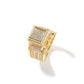 Brass 18K Gold Silver Plated Square Cz Zircon Diamond Engagement Signet Ring