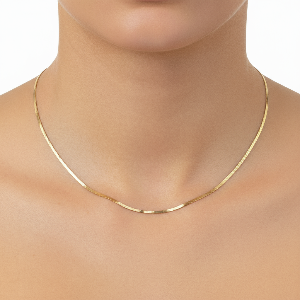 Chaîne serpent en or véritable (2,6 mm)