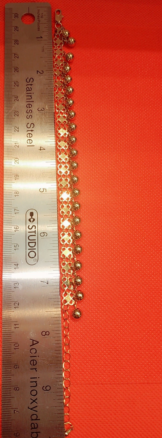 Bracelet de cheville boule plaqué or