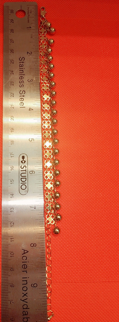 Bracelet de cheville boule plaqué or