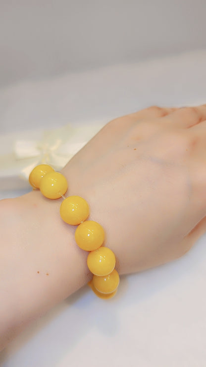 Bracelet en jade à perles jaunes