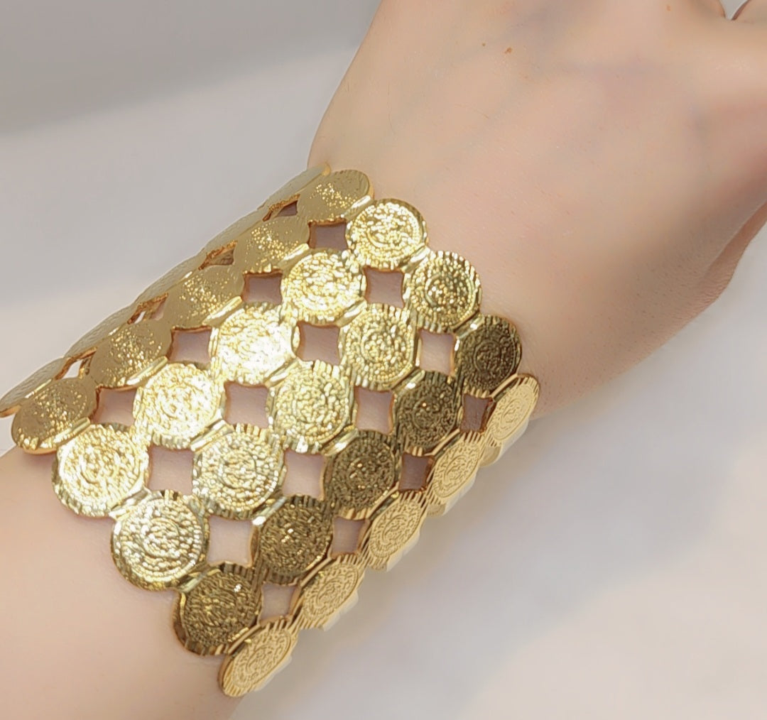 Gold plated coin bangle