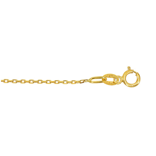 Real Gold diamond cut anchor chain (1mm)