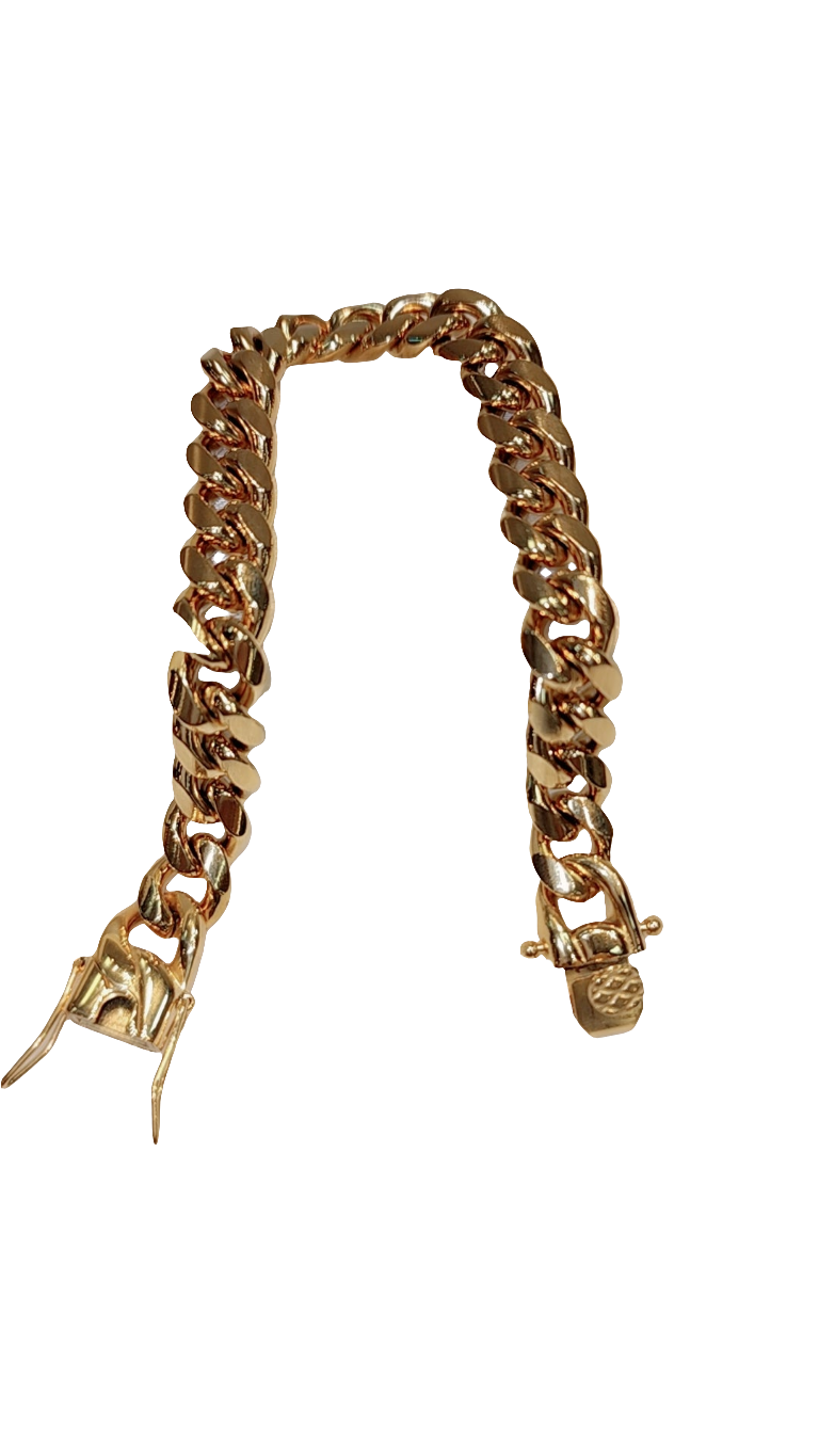 Bracelet à maillons cubains en acier inoxydable