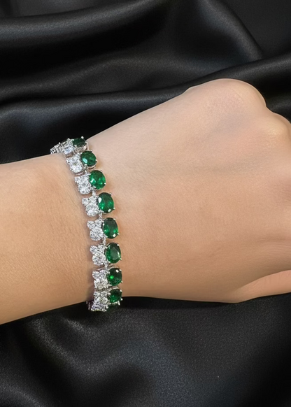 Bracelet émeraude plaqué or