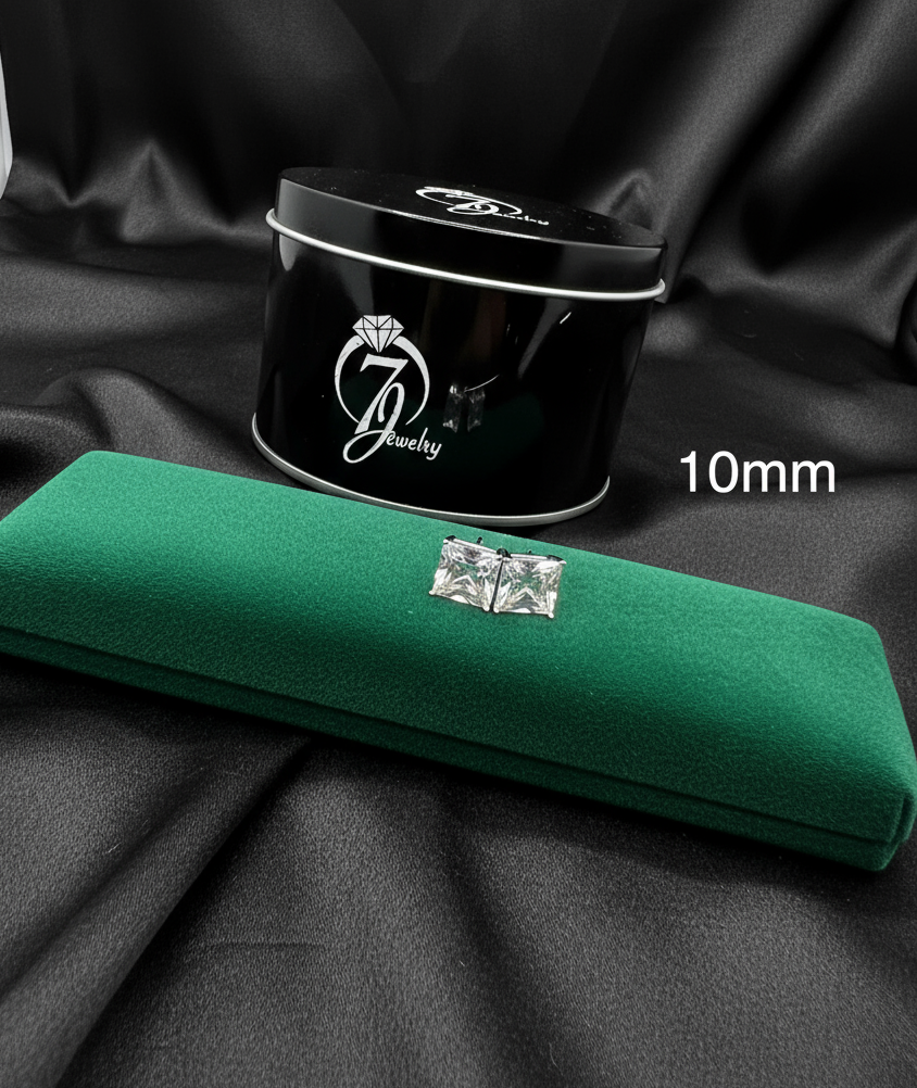 ਅਸਲੀ ਚਾਂਦੀ ਦੇ ਸਟੱਡ (ਵਰਗ ਪੱਥਰ)