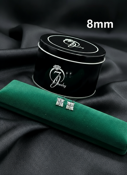 ਅਸਲੀ ਚਾਂਦੀ ਦੇ ਸਟੱਡ (ਵਰਗ ਪੱਥਰ)