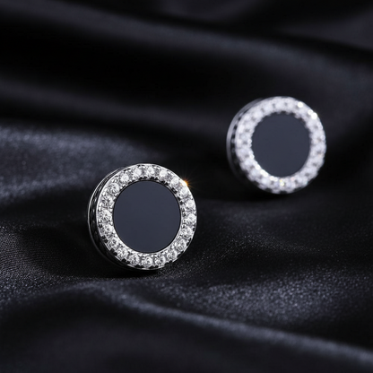 Sterling silver black studs