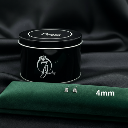 ਅਸਲੀ ਚਾਂਦੀ ਦੇ ਸਟੱਡ (ਵਰਗ ਪੱਥਰ)