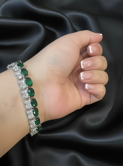 Bracelet émeraude plaqué or