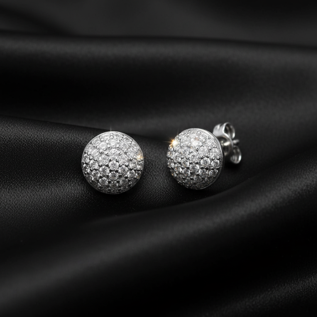 Sterling silver cluster earrings