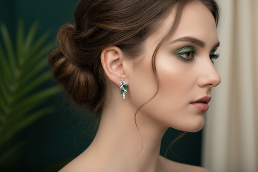 Real silver leaf earrings