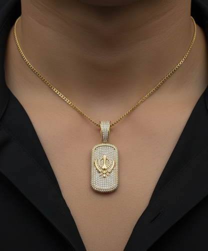Iced out Khanda pendant