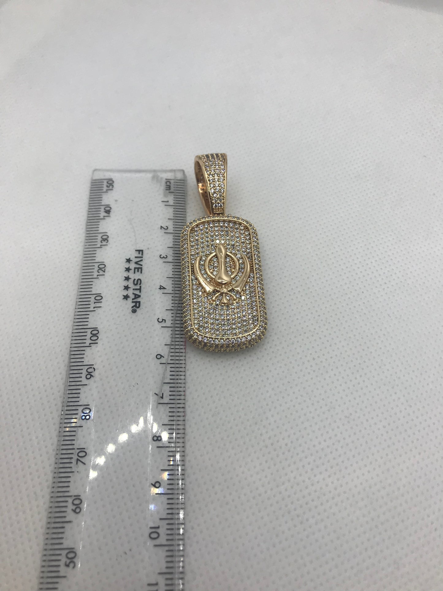 Iced out Khanda pendant