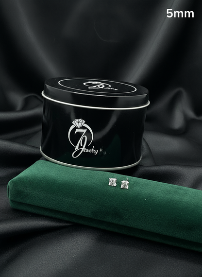 ਅਸਲੀ ਚਾਂਦੀ ਦੇ ਸਟੱਡ (ਵਰਗ ਪੱਥਰ)