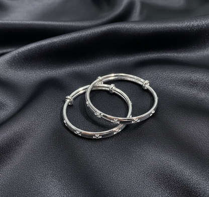 Sterling silver clover baby bangle