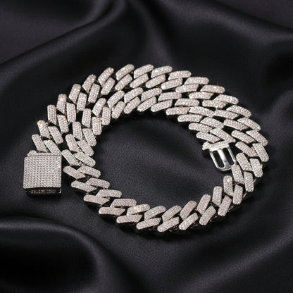 Chaîne à maillons cubains Miami plaquée or 18 carats avec pierre en oxyde de zirconium cubique