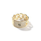 14K Gold Plated Cute Monaco S Cubic Zirconia Copper Cuban Ring