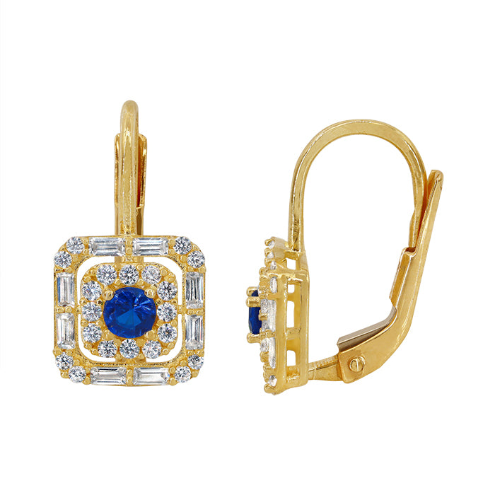 Real gold square earrings