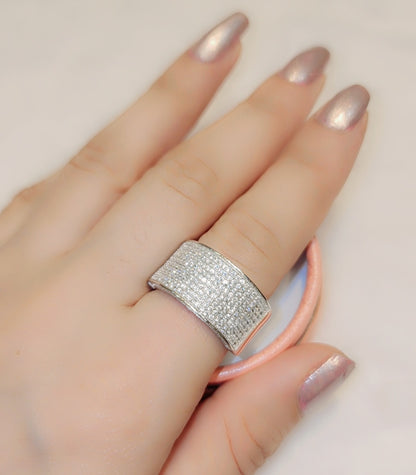 Bague en argent sterling avec effet glacé