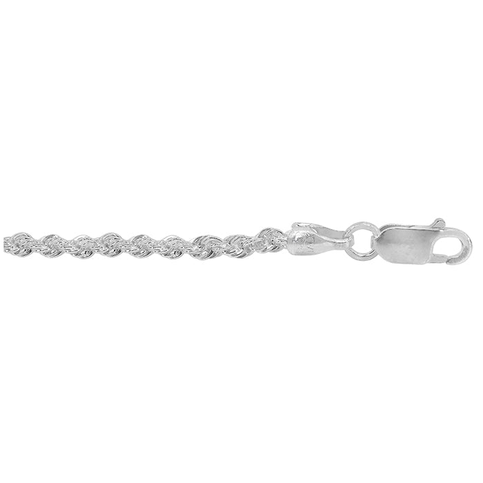 Chaîne en corde de soie en argent sterling (3 mm)