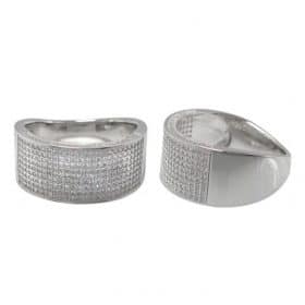 Bague en argent sterling avec effet glacé