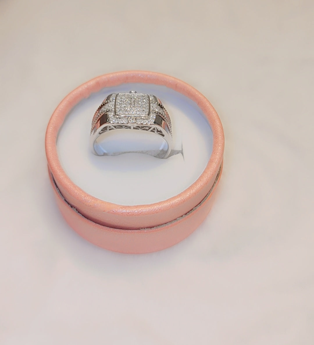 Bague en argent sterling avec effet glacé