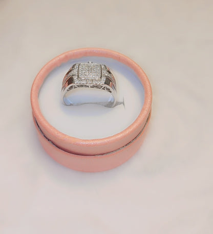 Bague en argent sterling avec effet glacé