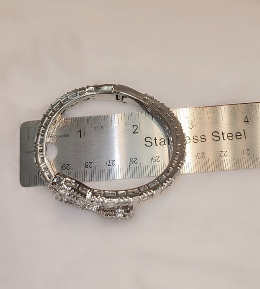 Bracelet jonc glacé en pierre de zircone cubique