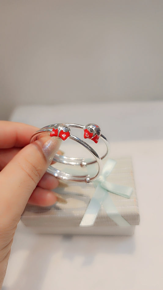 Bracelets bébé en argent véritable